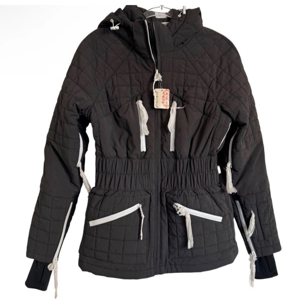 FP Movement Free People All Prepped Up Ski Jacket Black Primaloft XS OB1360551A